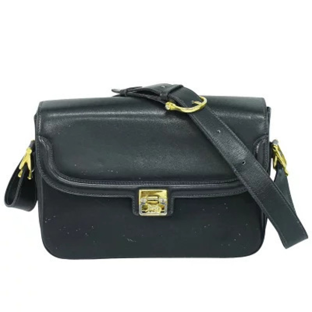 Celine Carriage Shoulder Bag Leather Navy Blue